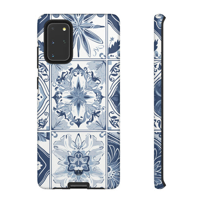 BLUE WHITE TILE | Tough Phone Case