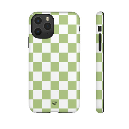 PALE OLIVE WHITE CHECKERBOARD | Tough Phone Case