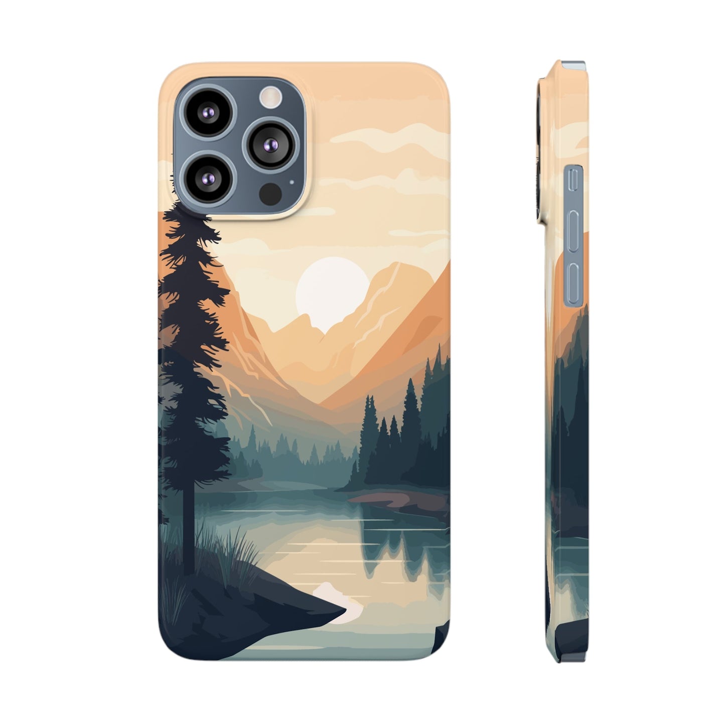 MOUNTAIN RIVER SUNSET | Slim iPhone Case