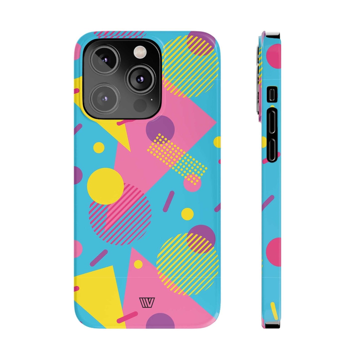 80s / 90s RETO PATTERN LIGHT BLUE | Slim iPhone Case