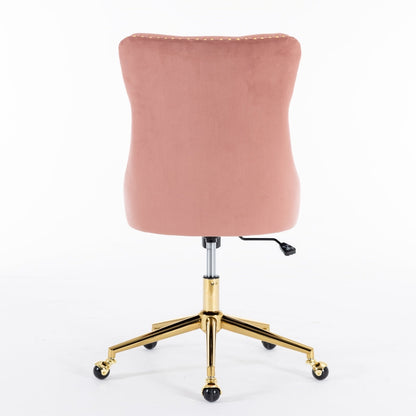 Velvet Upholstered Tufted Button  Office Chair