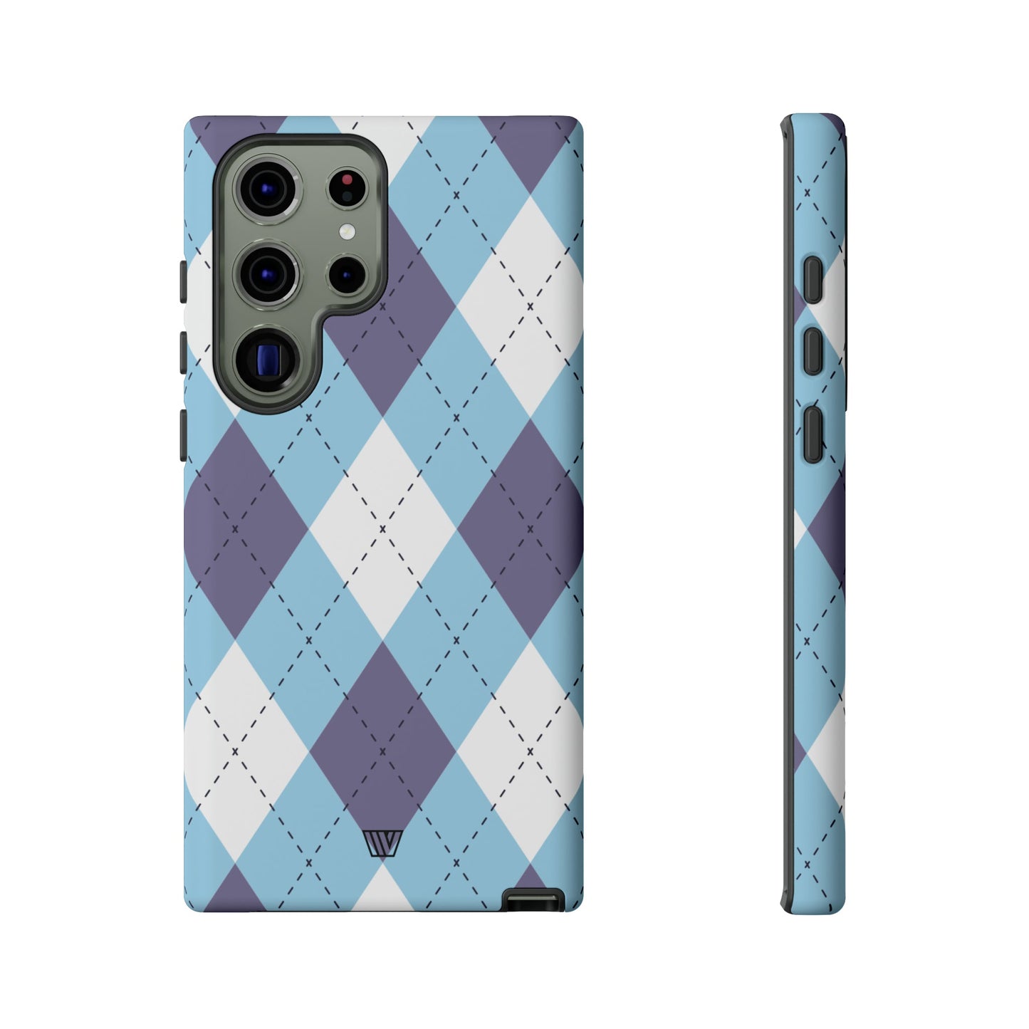 BLUE WHITE PURPLE ARGYLE | Tough Phone Case