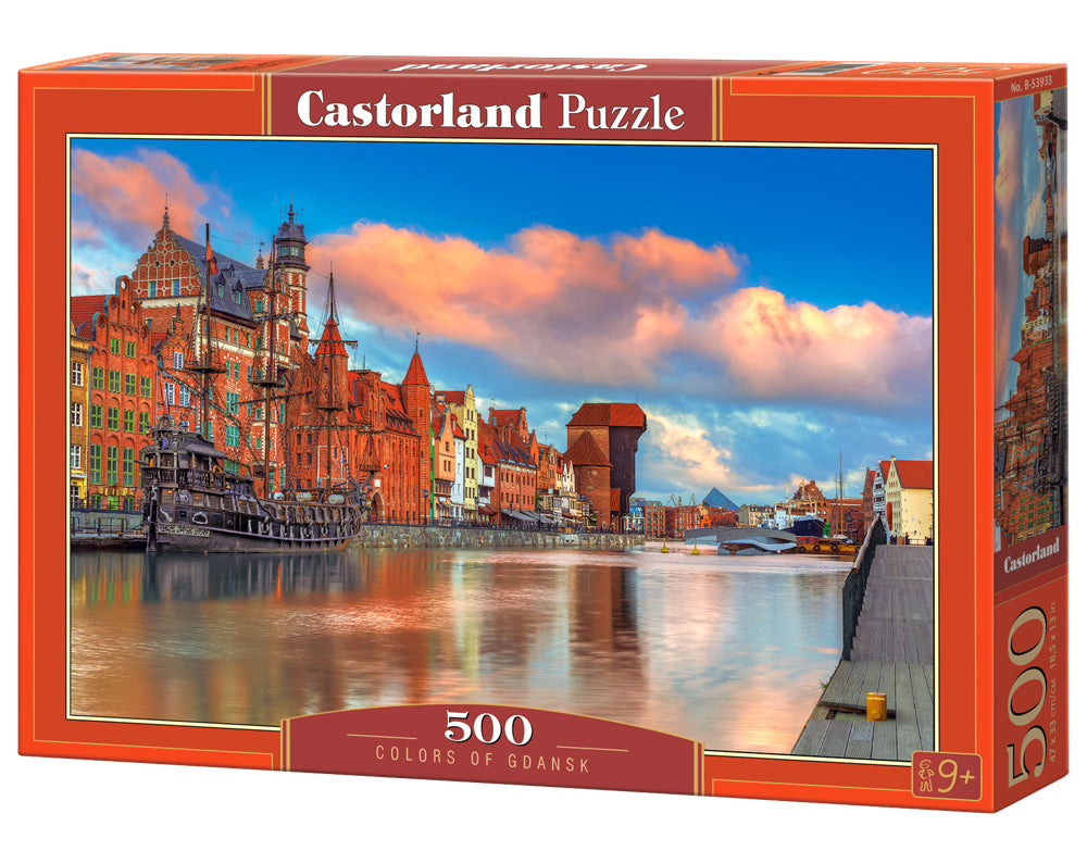 500 Piece Jigsaw Puzzle, Colors of Gdansk, Poland, Historical puzzle, Waterline, Adult Puzzle, Castorland B-53933