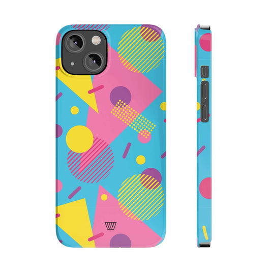 80s / 90s RETO PATTERN LIGHT BLUE | Slim iPhone Case