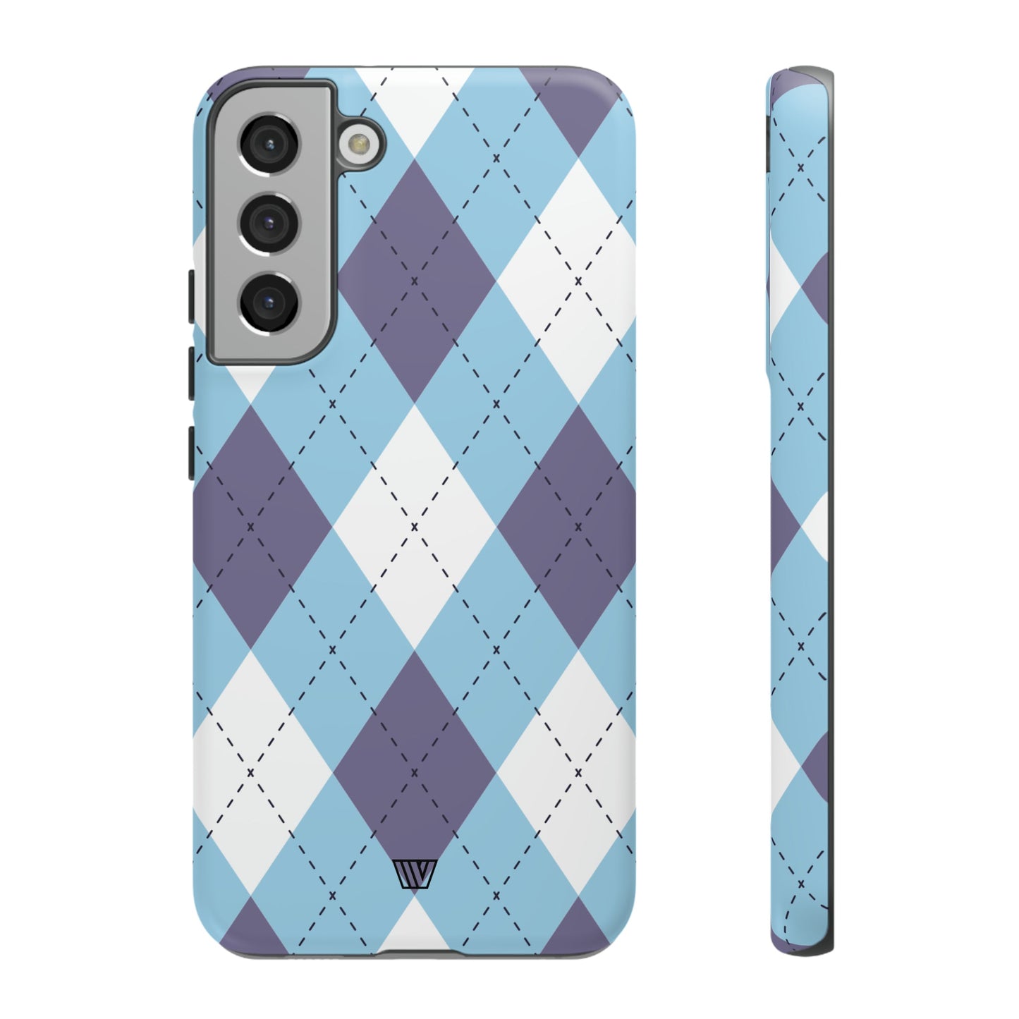 BLUE WHITE PURPLE ARGYLE | Tough Phone Case