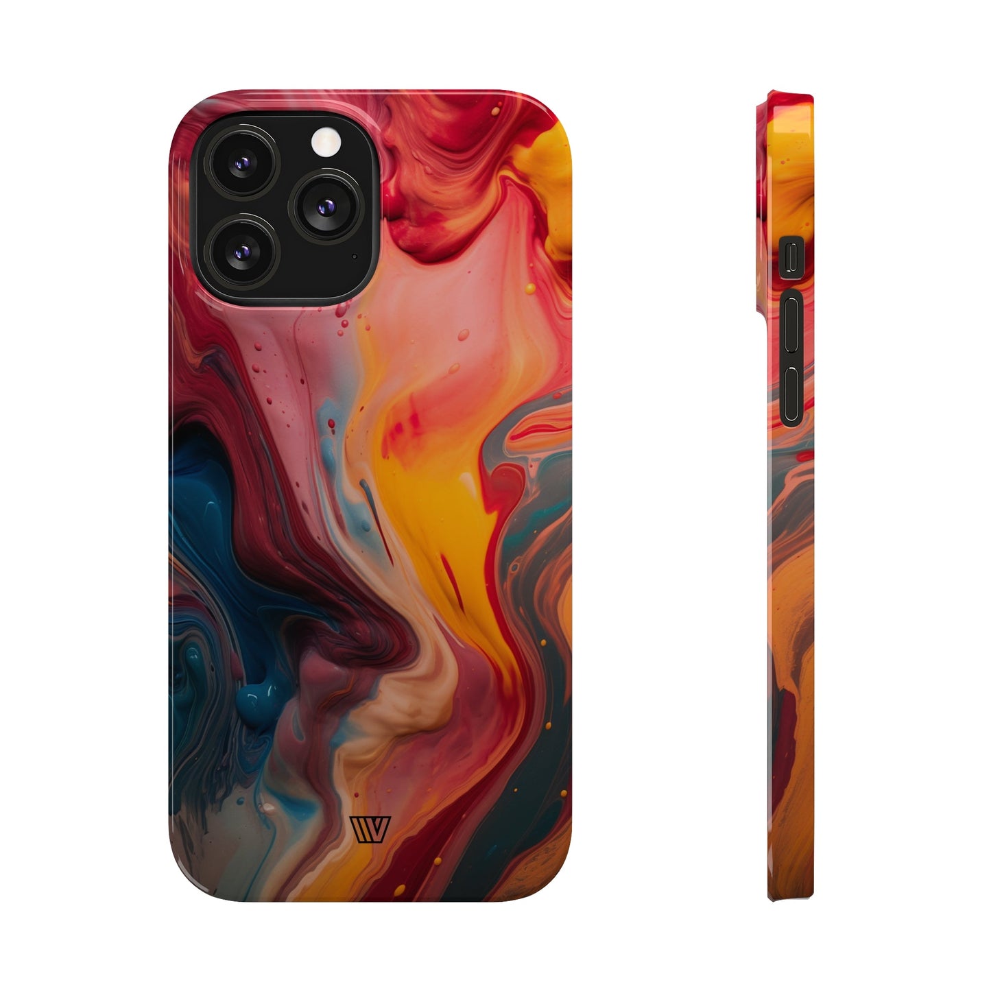 RED ORANGE BLUE SWIRL | Slim iPhone Case