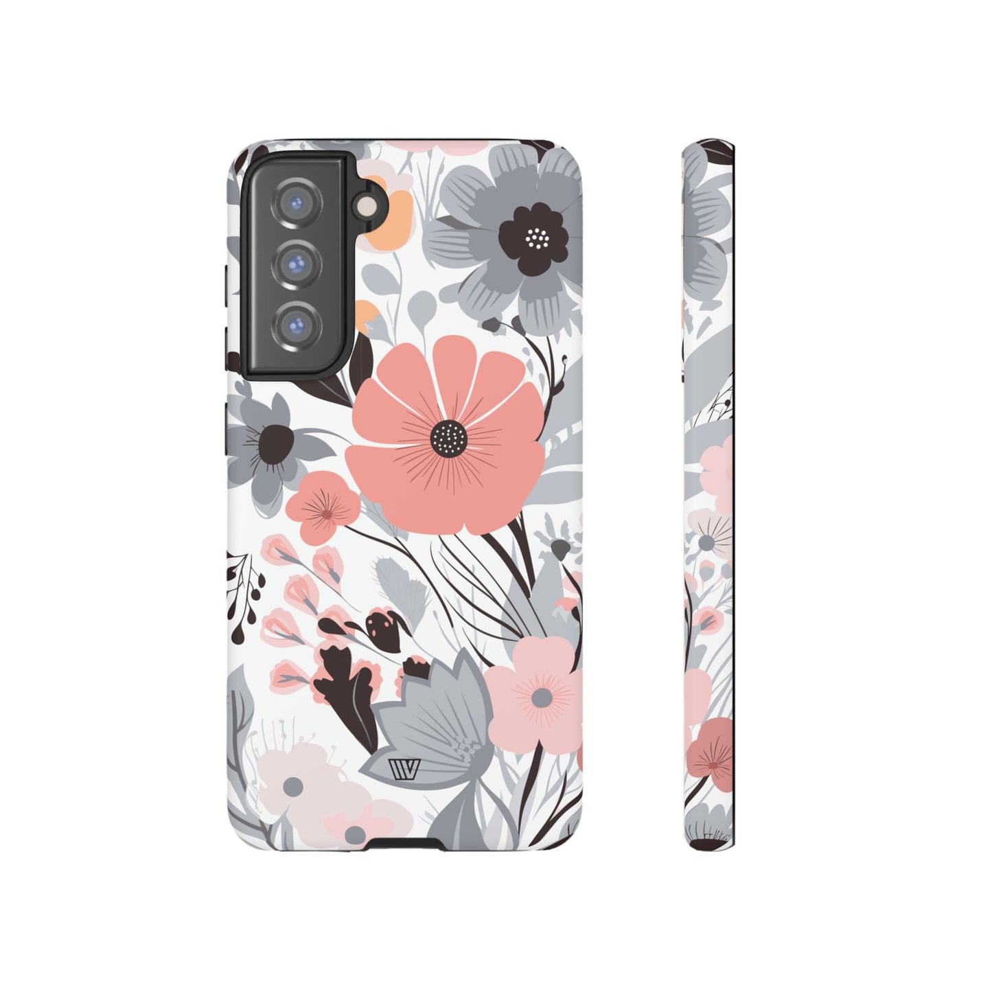 GRAY PASTEL FLOWERS | Tough Phone Case