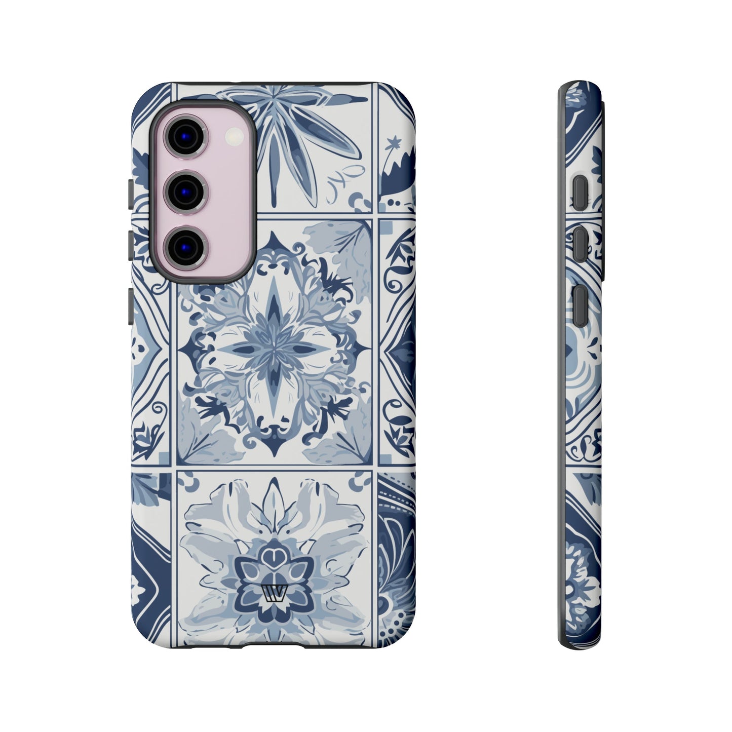 BLUE WHITE TILE | Tough Phone Case