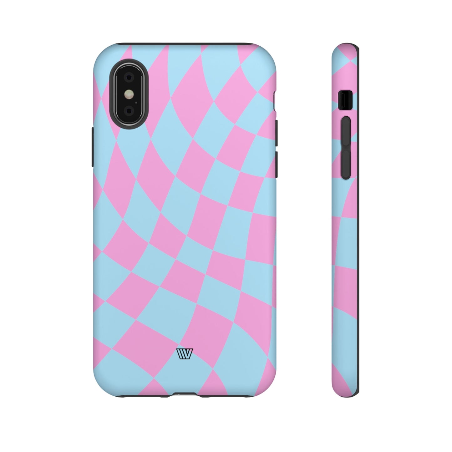 BLUE PINK CURVY CHECKERBOARD | Tough Phone Case