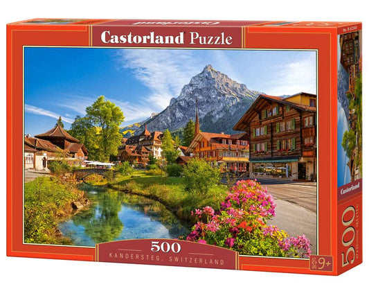 500 Piece Jigsaw Puzzle, Kandersteg, Switzerland, Alps Puzzle, Mountain Village Puzzle with River, Adult Puzzles, Castorland B-52363