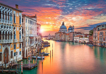 500 Piece Jigsaw Puzzle, Venice at Sunset, Italy, European puzzle, Italy puzzle, Adult Puzzles, Castorland B-52479