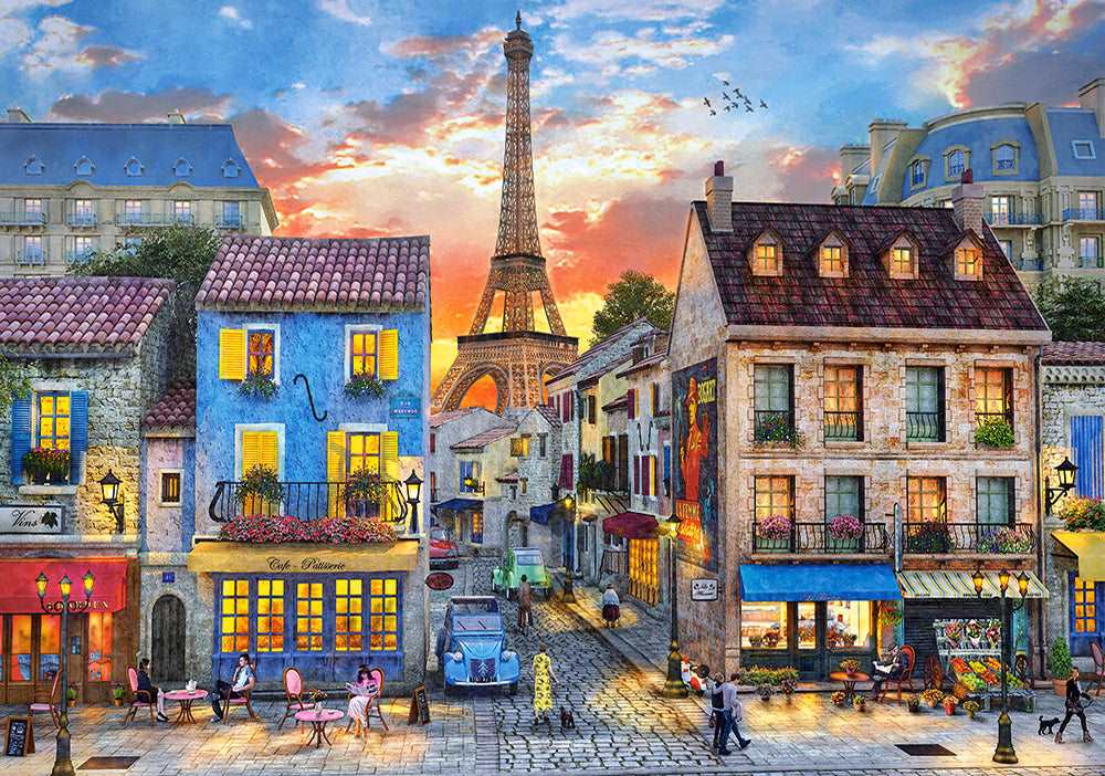 500 Piece Jigsaw Puzzle, Streets of Paris, France, Eiffel Tower, European puzzle, Adult Puzzles, Castorland B-52684