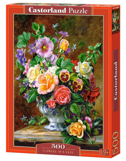 500 Piece Jigsaw Puzzle, Flowers in a Vase, Flower and plants Puzzle, Albert Williams, Painting Puzzle, Adult Puzzles, Castorland B-52868