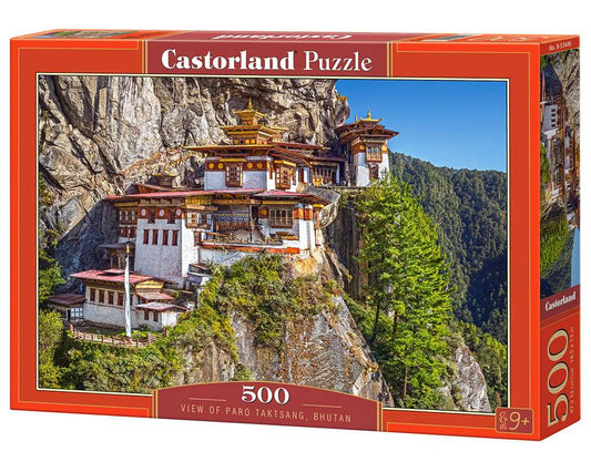 500 Piece Jigsaw Puzzle, View of Paro Taktsang, Tiger's Nest, Puzzle of Bhutan, Himalayan Mountain Puzzle, Bhutan, Adult Puzzles, Castorland  B-53445