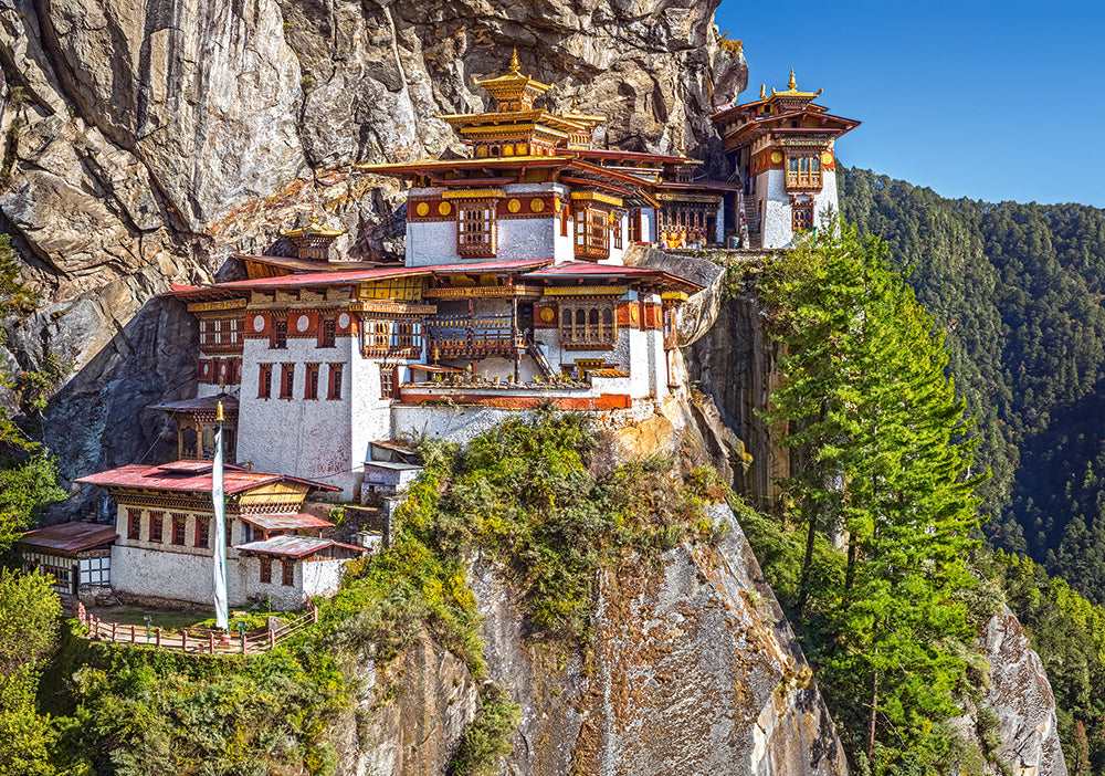 500 Piece Jigsaw Puzzle, View of Paro Taktsang, Tiger's Nest, Puzzle of Bhutan, Himalayan Mountain Puzzle, Bhutan, Adult Puzzles, Castorland  B-53445