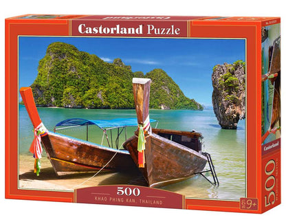 500 Piece Jigsaw Puzzle, Khao Phing Kan, Thailand, Asia, Holiday puzzle, touristic place, beach, ocean puzzle, Adult Puzzles, Castorland B-53551