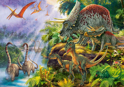 500 Piece Jigsaw Puzzle, Dinosaur Valley, Prehistoric scenery, dinosaur puzzle, prehistoric animal, Adult Puzzles, Castorland B-53643