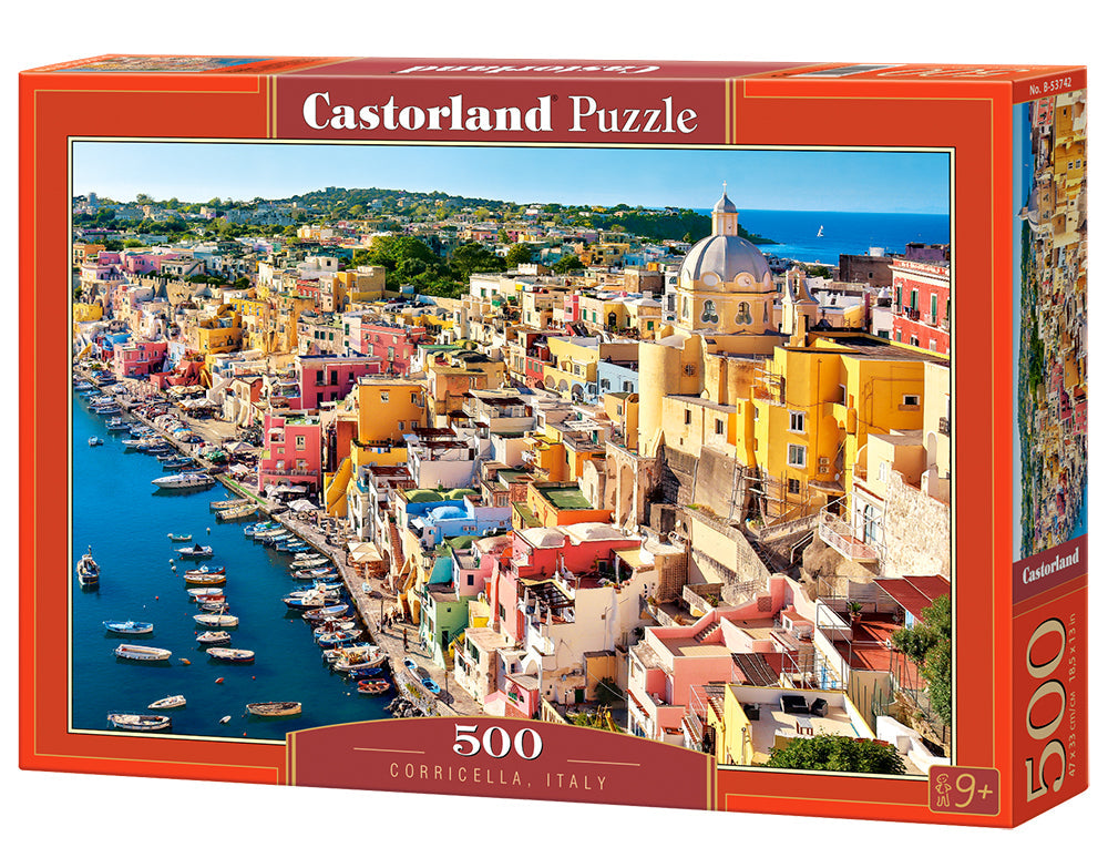 500 Piece Jigsaw Puzzle, Corricella, Italy, Seaside, Summer holiday place, Adult Puzzle, Castorland B-53742