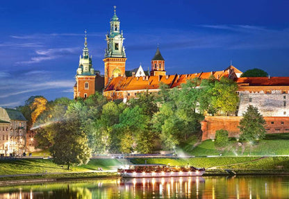 1000 Piece Jigsaw Puzzle, Wawel Castle by Night, Poland, Royal heritage, Royal Castle, Adult puzzle, Castorland  C-103027-2