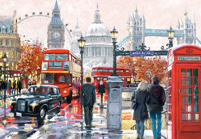 1000 Piece Jigsaw Puzzle, London Collage, Colorful Puzzle of the UK, London puzzle, European Puzzle, Adult Puzzle, Castorland C-103140-2