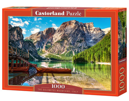 1000 Piece Jigsaw Puzzle, The Dolomites Mountains, Italy, Idyllic view, Landscape puzzle, Adult Puzzle, Castorland C-103980-2