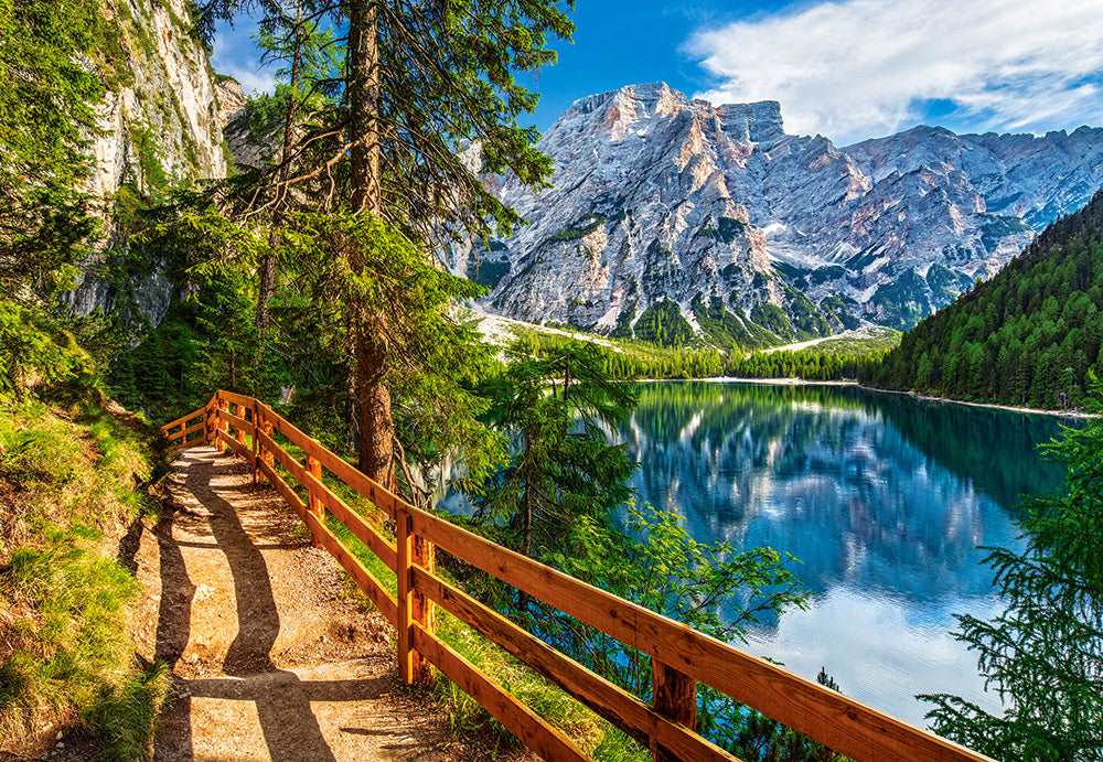 1000 Piece Jigsaw Puzzle, Braies Lake, Italy, Landscape Puzzle of Italy with Mountains, Dolomites, South Tyrol, Adult Puzzle, Castorland C-104109-2