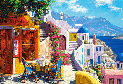 1000 Piece Jigsaw Puzzle, Afternoon on the Aegean Sea, Santorini, Greece, Summer holiday, Adult Puzzle, Castorland C-104130-2