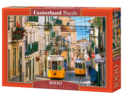 1000 Piece Jigsaw Puzzle, Lisbon Trams, Portugal, European puzzle, Sister city of San Francisco, Adult Puzzle, Castorland C-104260-2