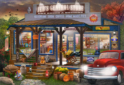 1000 Piece Jigsaw Puzzle, Jeb's General Store, Porch scene puzzle, painting puzzles, Adult Puzzle, Castorland C-104505-2