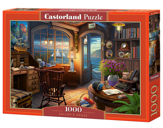 1000 Piece Jigsaw Puzzle, Sailor's House, Romantic puzzles, Ocean view, Adult Puzzle, Castorland C-105090-2