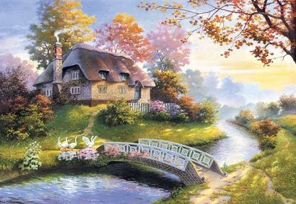 1500 Piece Jigsaw Puzzle, Cottage, Charming Nook, Pond, Countryside, Adult Puzzles,  Castorland C-150359-2