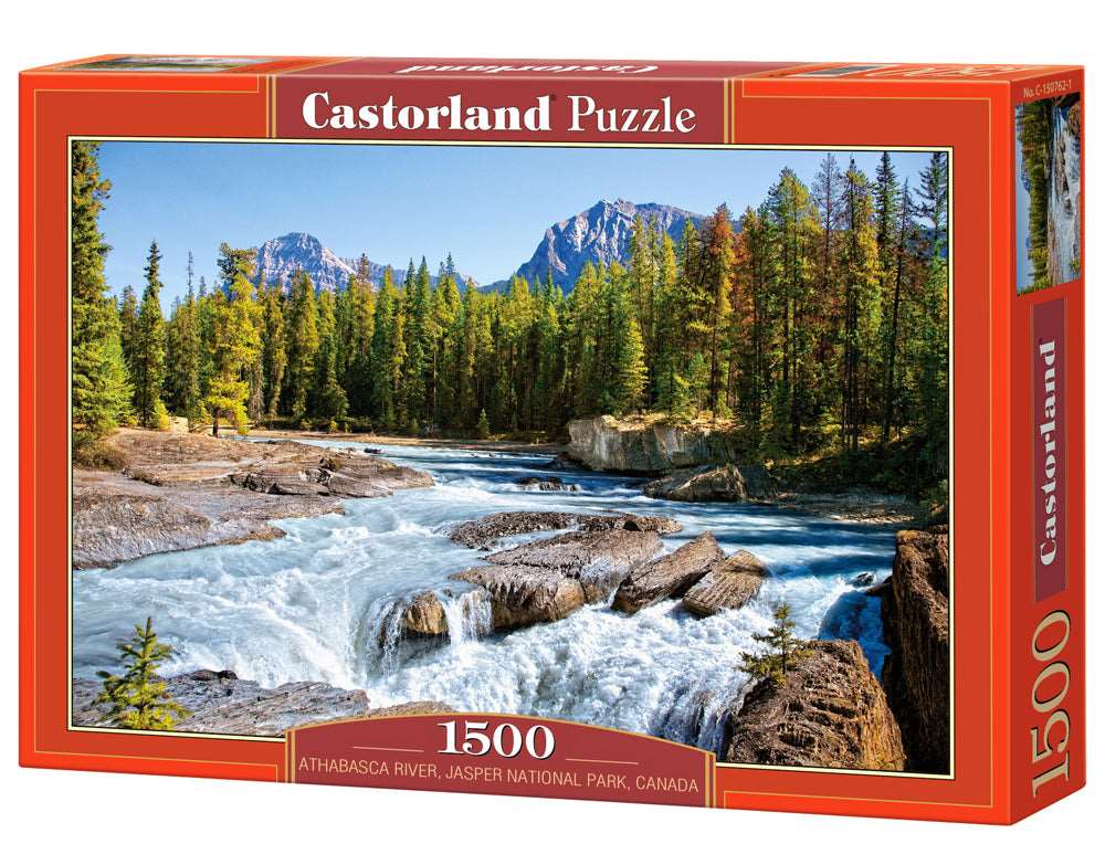 1500 Piece Jigsaw Puzzle, Athabasca River, Jasper National Park, Canada,  Mountains and River, Adult Puzzles, Castorland C-150762-2