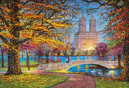 1500 Piece Jigsaw Puzzle, Autumn Stroll, Central Park, NY, New York puzzle, Cityscape, Adult Puzzles, Castorland C-151844-2