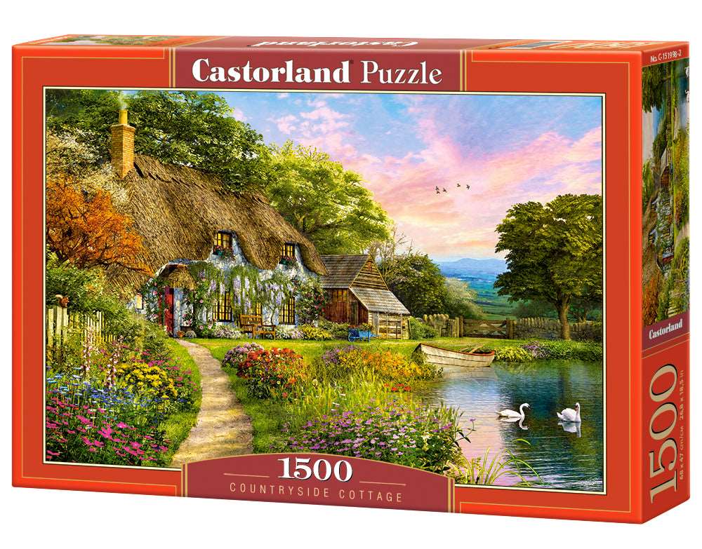 1500 Piece Jigsaw Puzzle, Countryside Cottage, Idyllic puzzle, Nostalgic view, Castorland C-151998-2