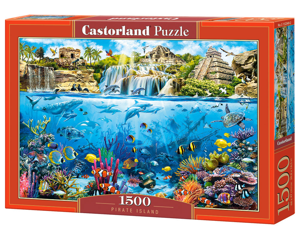 1500 Piece Jigsaw Puzzles, Pirate Island, Ocean and coral life, Adult Puzzles, Castorland C-152049-2