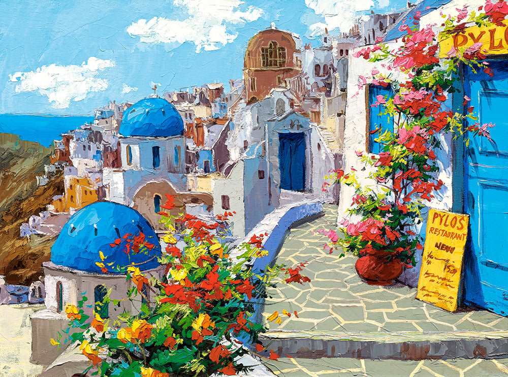 2000 Piece Jigsaw Puzzle, Spring in Santorini, Greece, Adult Puzzles, Castorland C-200603-2