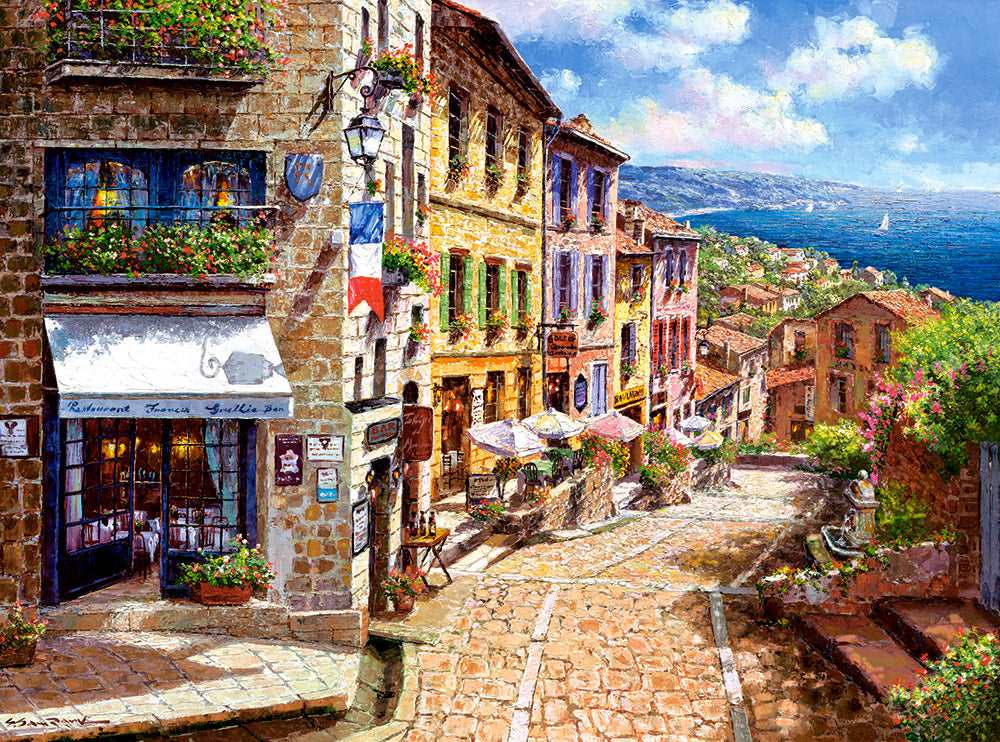 3000 Piece Jigsaw Puzzle, Afternoon in Nice, Puzzle of France, Mediterranean view, Adult Puzzles, Castorland C-300471-2