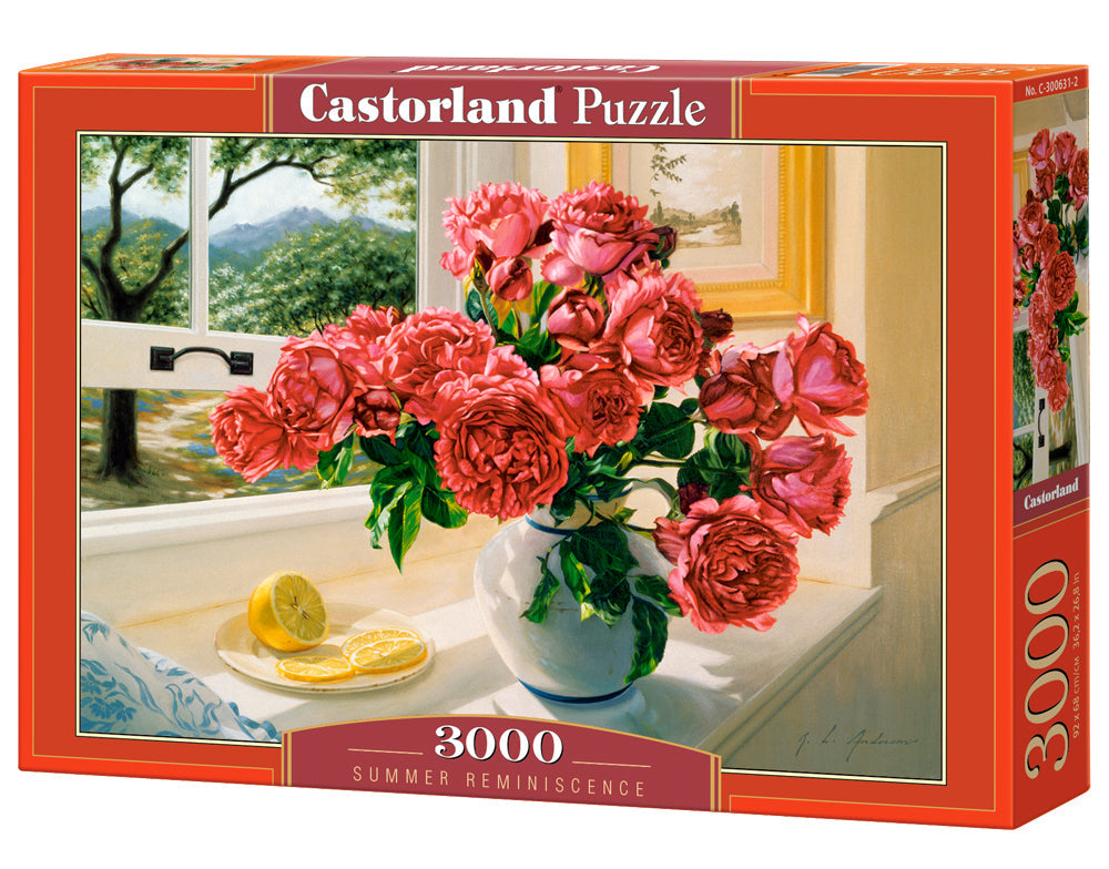 3000 Piece Jigsaw Puzzle,  Summer Reminiscence, Still nature puzzle, Flowers in a vase, Adult Puzzle, Castorland C-300631-2