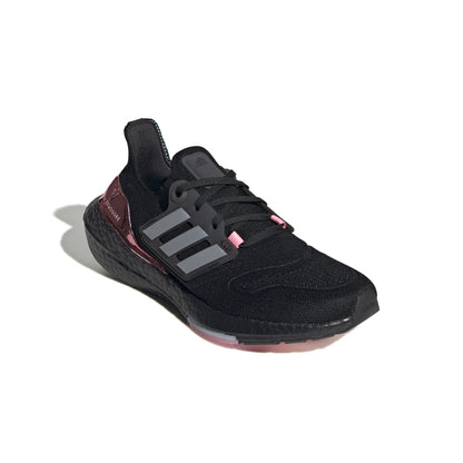 ADIDAS GX5928 ULTRABOOST 22 WMN'S (Medium) Black/Silver/Pink Primeknit Running Shoes