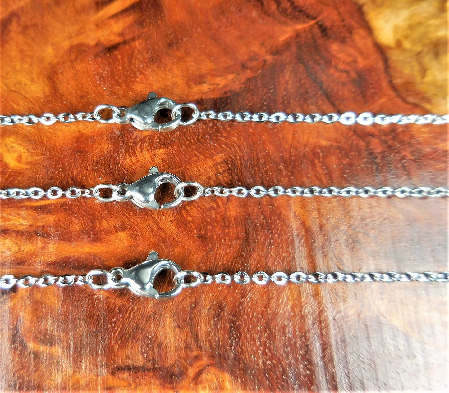 Stainless Steel Necklace Chains - 316 Grade Link Chain - Lobster Claw Clasp