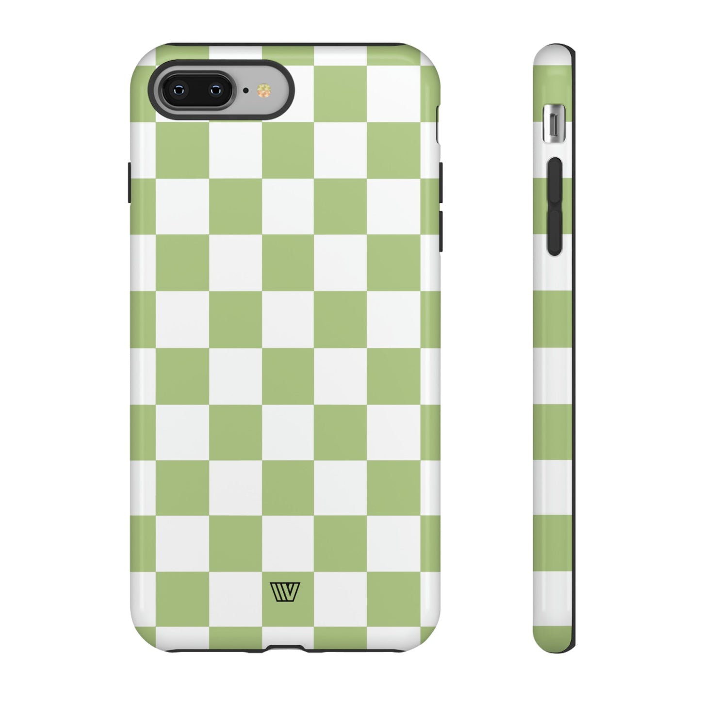 PALE OLIVE WHITE CHECKERBOARD | Tough Phone Case