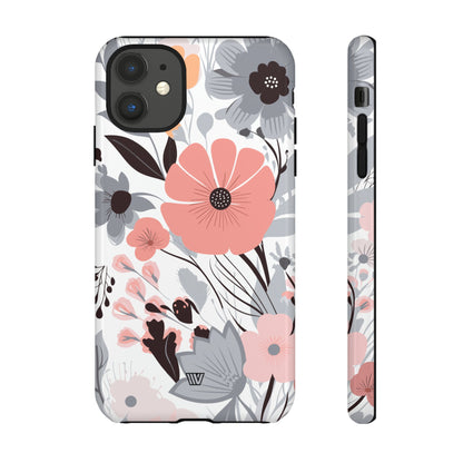 GRAY PASTEL FLOWERS | Tough Phone Case