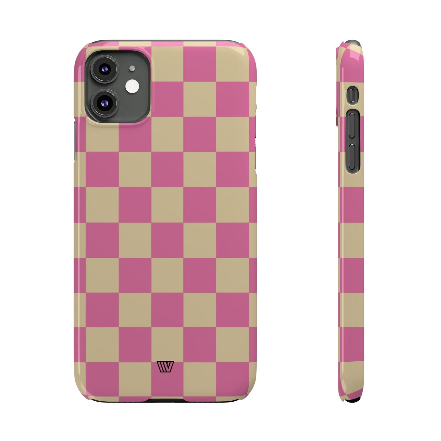 PINK TAN CHECKERBOARD | Slim iPhone Case