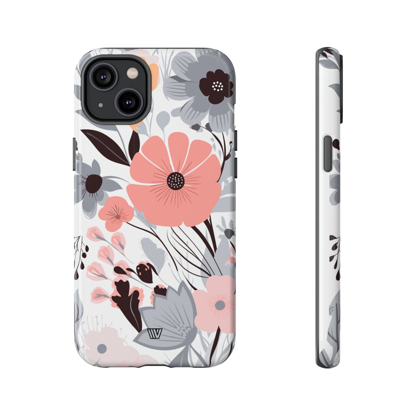 GRAY PASTEL FLOWERS | Tough Phone Case