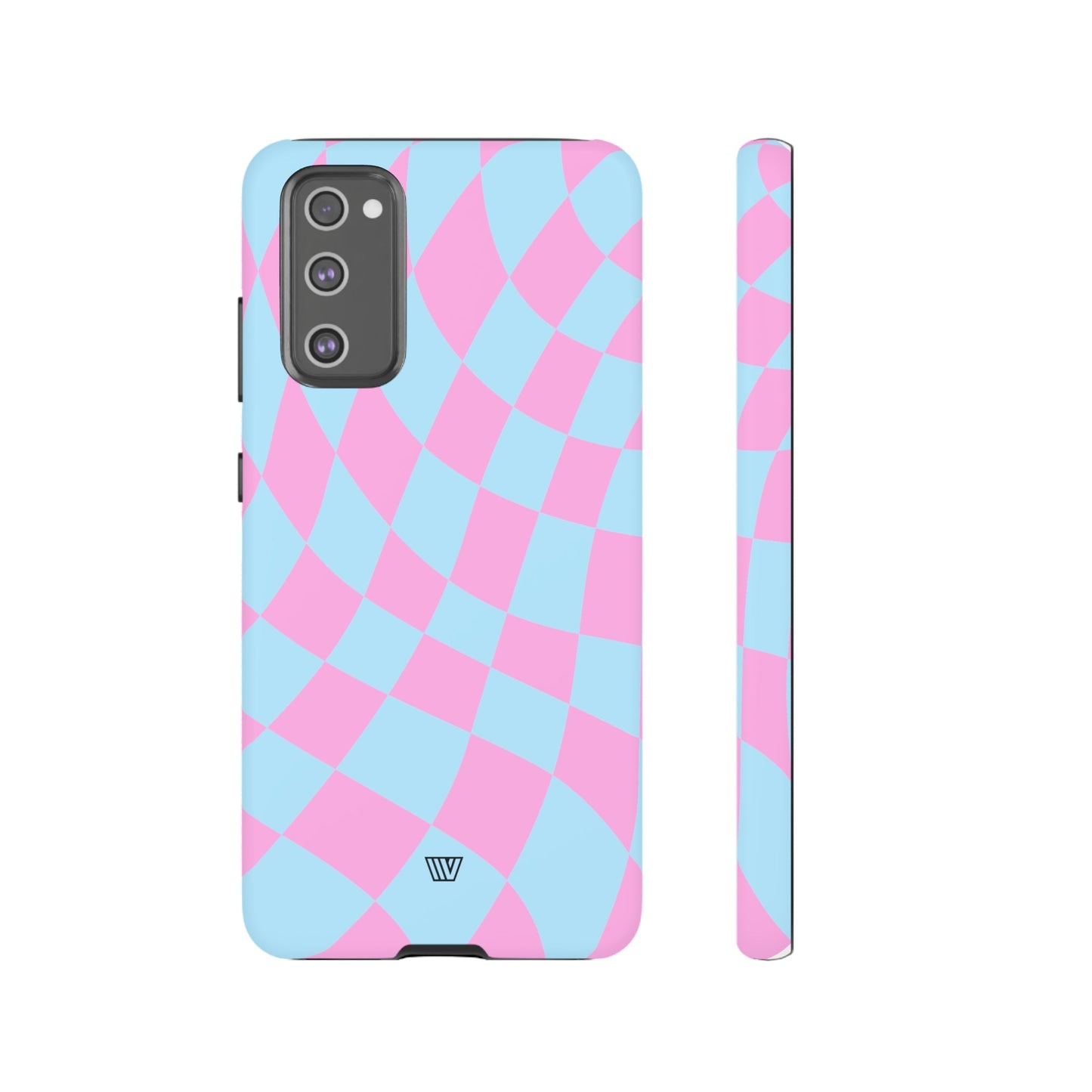 BLUE PINK CURVY CHECKERBOARD | Tough Phone Case