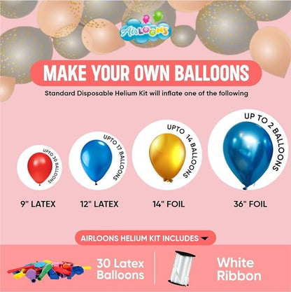 Bundle of 3 Classic Helium Tank kit with 90 balloons