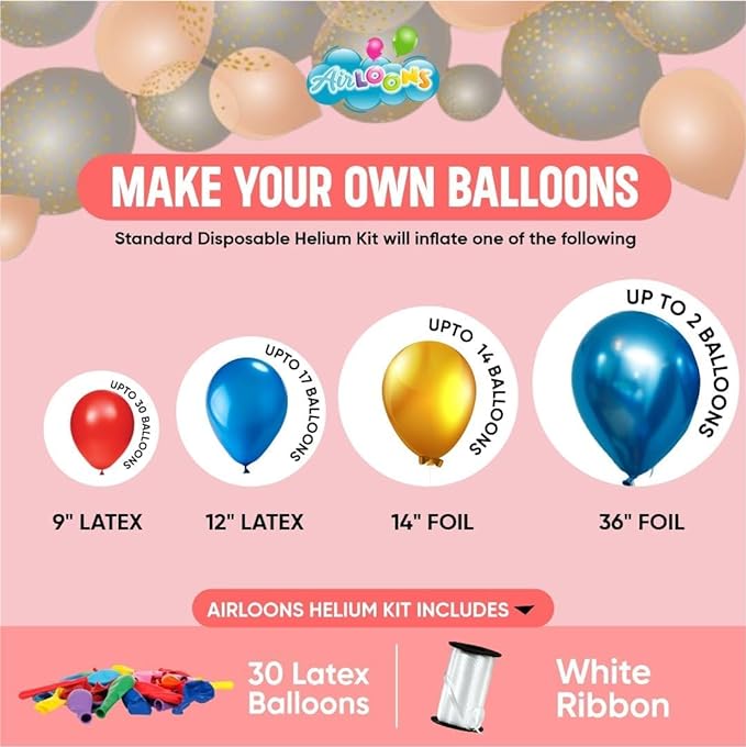 Bundle of 2 Mega Helium Tank kit with 100 balloons