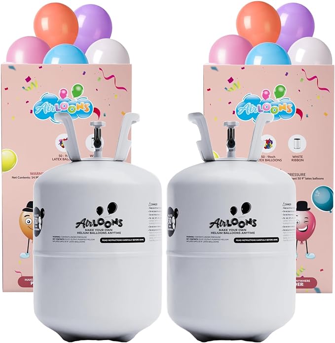 Bundle of 2 Classic Helium Tank kit with 60 balloons