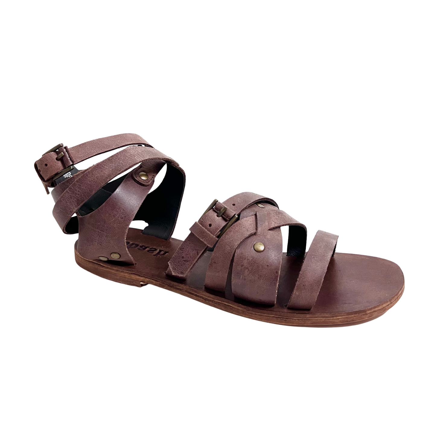 Ariel gladiator brown leather sandal