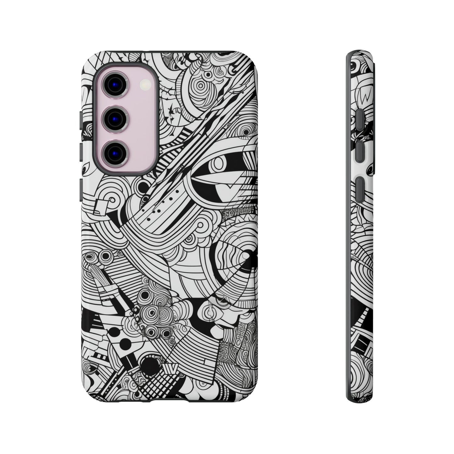 B&W ABSTRACT DOODLE | Tough Phone Case